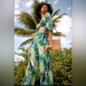 NWT Valija Gitana Tropical Leaf Print Jumpsuits XL